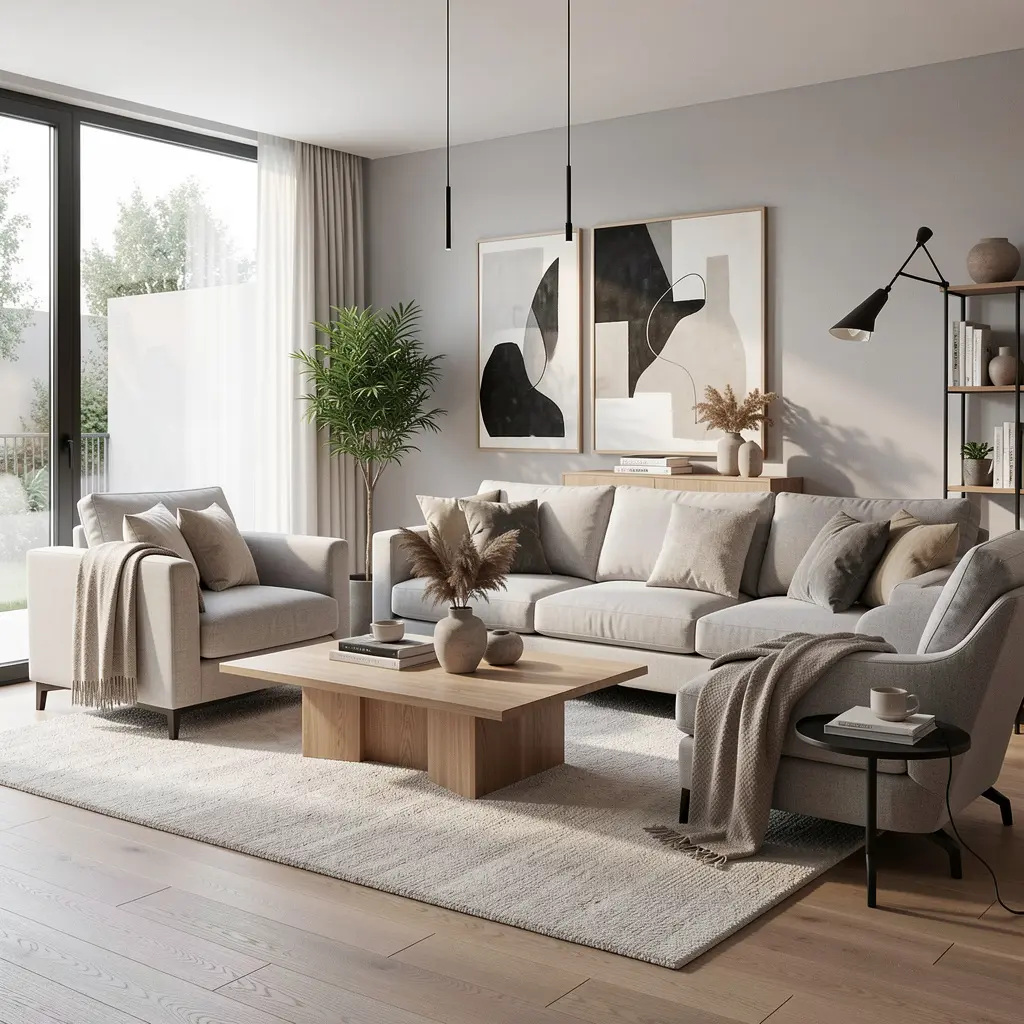 Modernes Wohnzimmer mit stilvoller Einrichtung